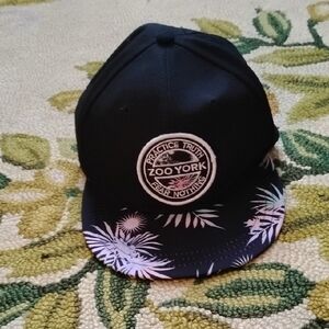 Zoo York Black Cap with White Floral Brim